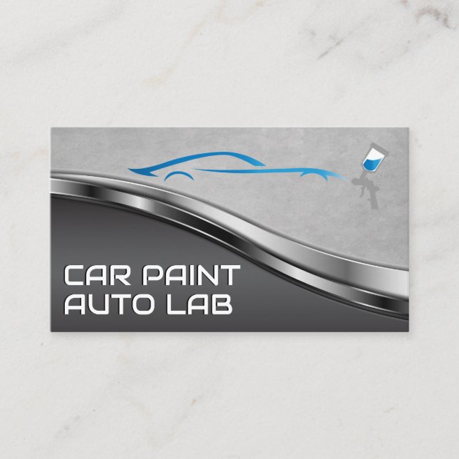 Tarjeta De Visita Logo de Spray Paint | Garaje de cuerpo automático (Anverso)