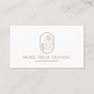 Tarjeta De Visita Logo de Spray Tanning Boho Body Skincare woman