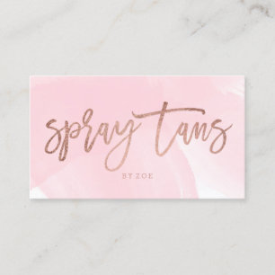 Tarjeta De Visita Logo de Spray tans elegante tipografía de oro ros