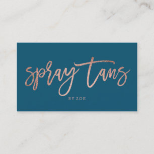 Tarjeta De Visita Logo de Spray tans elegante tipografía de oro ros