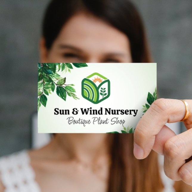 Tarjeta De Visita Logo de Sun Plantas | Naturaleza | Hojas (Subido por el creador)