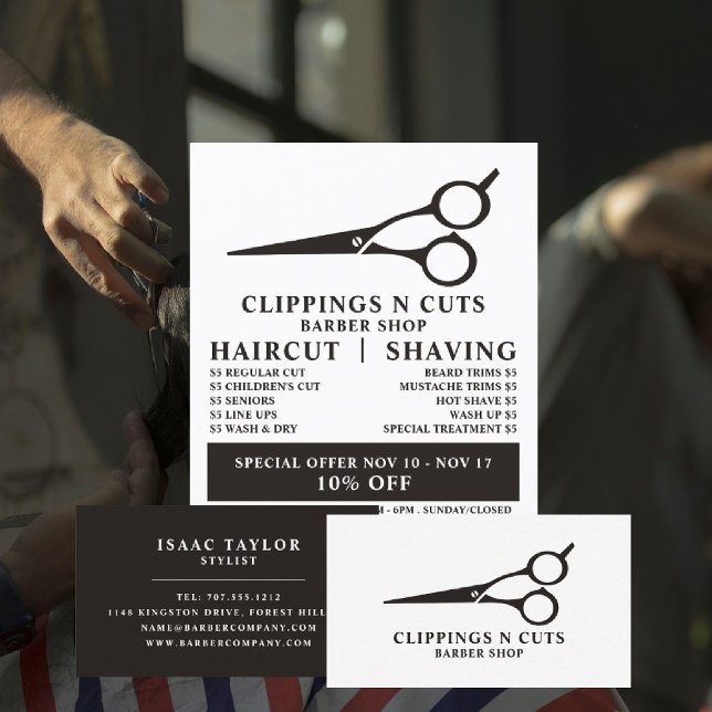 Tarjeta De Visita Logo de tijeras, peluqueros masculinos (Subido por el creador)