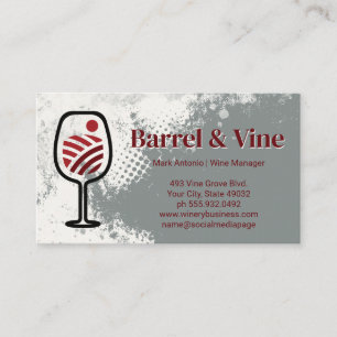 Tarjeta De Visita Logo de Vineyard Wine Glass