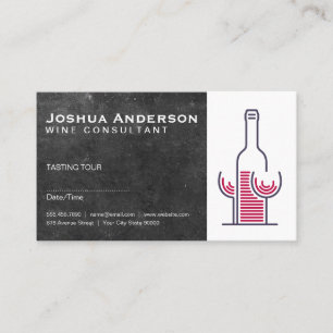 Tarjeta De Visita Logo De Vino Elegante