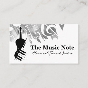 Tarjeta De Visita Logo de Violin Piano   Música