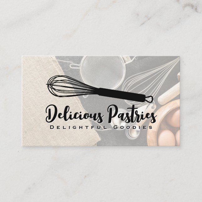 Tarjeta De Visita Logo de Whisk | Ingredientes y herramientas para h (Anverso)