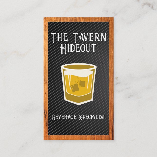 Tarjeta De Visita Logo de Whisky Glass | Barra (Anverso)