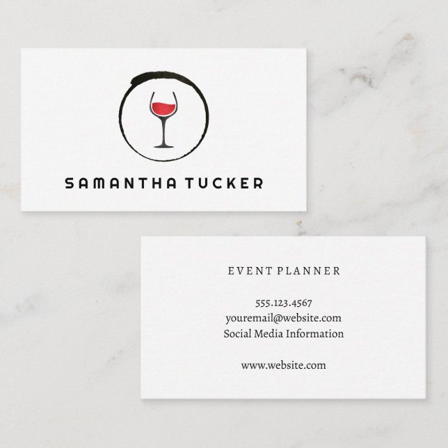 Tarjeta De Visita Logo de Wine Glass (Anverso / Reverso)