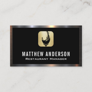 Tarjeta De Visita Logo de Wine Glass Splash   Borde Metalizado