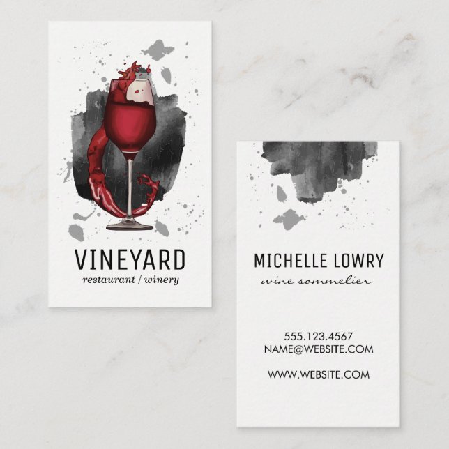 Tarjeta De Visita Logo de Wine Glass Splash | Expreso (Anverso / Reverso)