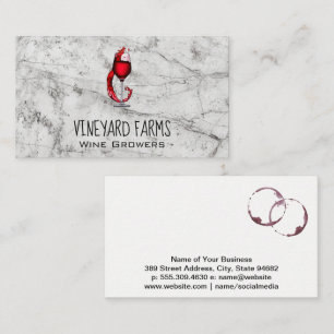 Tarjeta De Visita Logo de Wine Glass Splash   Mármol