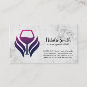 Tarjeta De Visita Logo de Wine Stain   Fondo texturizado