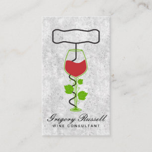 Tarjeta De Visita Logo de Wine Vine   Sacacorchos