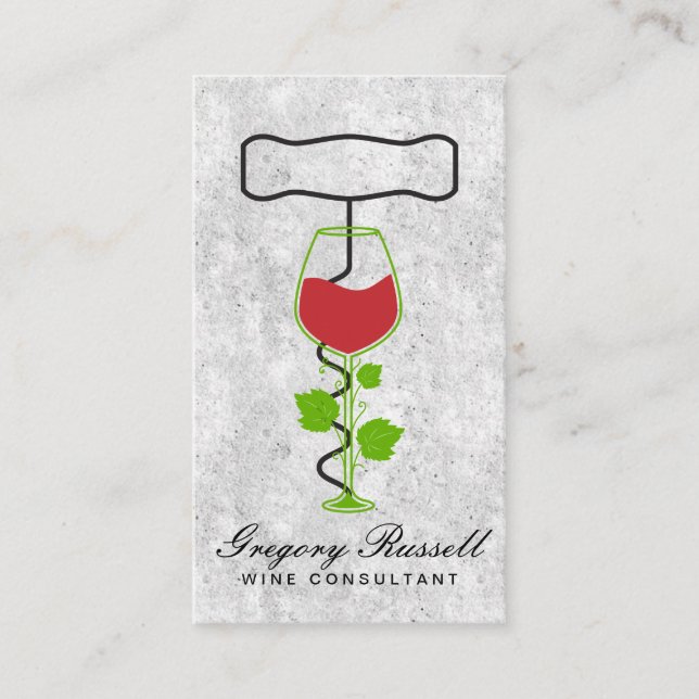 Tarjeta De Visita Logo de Wine Vine | Sacacorchos (Anverso)