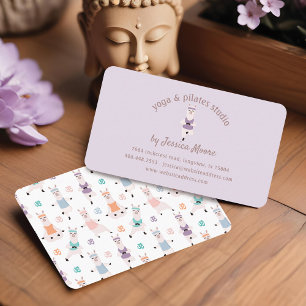 Tarjeta De Visita Logo de Yoga Llamas & Pilates Fitness Studio Compa