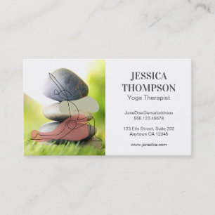 Tarjeta De Visita Logo de Yoga   Rocas Apiladas   Flexibilidad
