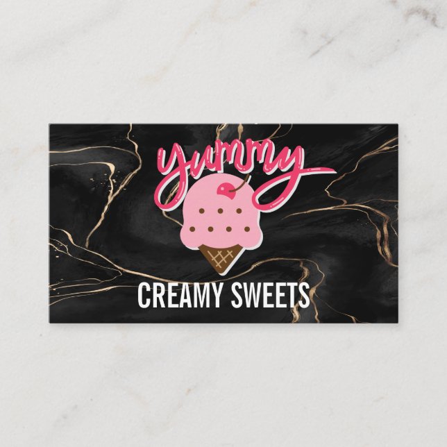Tarjeta De Visita Logo De Yummy Ice Cream (Anverso)