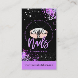 Tarjeta De Visita Logo del artista de las uñas diamante purpurina ti