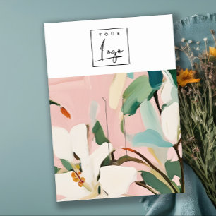 Tarjeta De Visita Logo del Boho Colorful Pintado Verde azulado Rosa