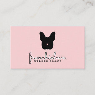 Tarjeta De Visita Logo del bulldog francés simple mascota sitter gro