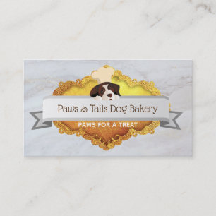 Tarjeta De Visita Logo del chef Marble Dog Panadería de perros Tarje