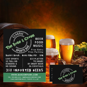 Tarjeta De Visita Logo del Classic Sports Bar, Pub/Cervecería