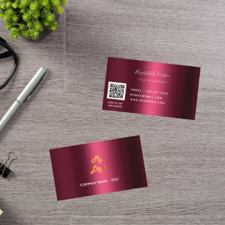 Tarjeta De Visita Logo del código qr de Borgoña