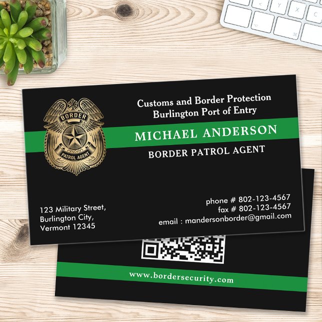 Tarjeta De Visita Logo del Código QR de la Patrulla Fronteriza Feder (Subido por el creador)