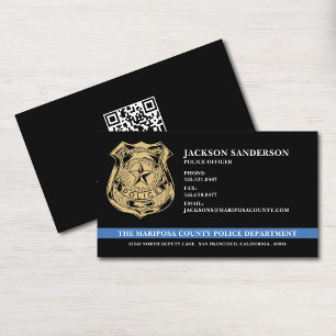 Tarjeta De Visita Logo del código QR del Departamento de Policía