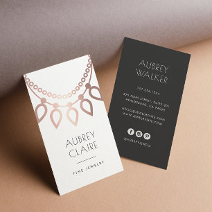Tarjeta De Visita Logo del collar de oro Rosa Diseñador de joyas