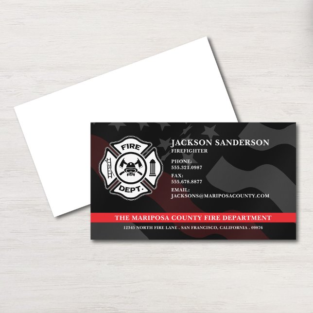 Tarjeta De Visita Logo del Departamento de Bomberos de bomberos pers (Custom Firefighter Fireman Fire Department Logo Business Card)