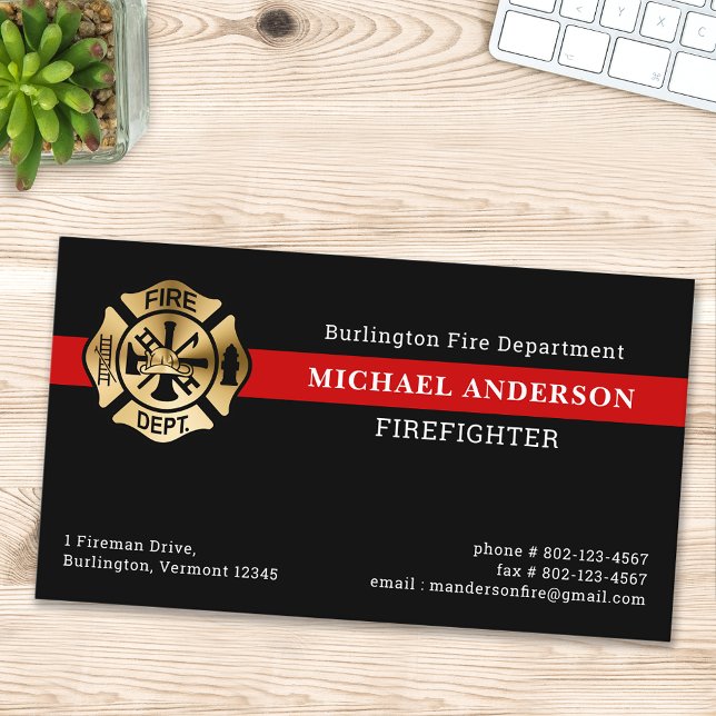 Tarjeta De Visita Logo del Departamento de Bomberos de Personalizado (Subido por el creador)
