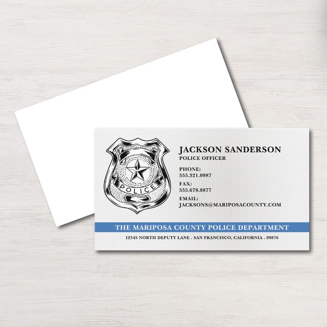 Tarjeta De Visita Logo del Departamento de Oficiales de Policía de C (Law Enforcement Police Officer Department Logo Business Card)