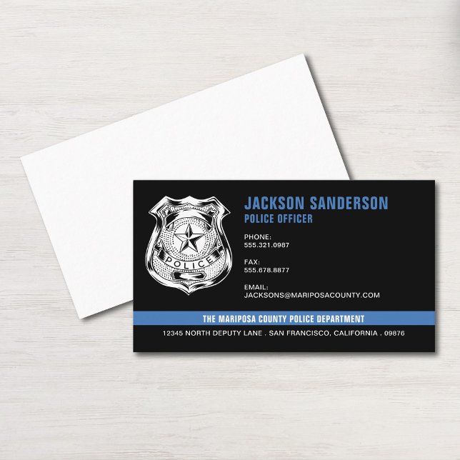Tarjeta De Visita Logo del Departamento de Policía (Police Officer Department Law Enforcement Logo Business Card)