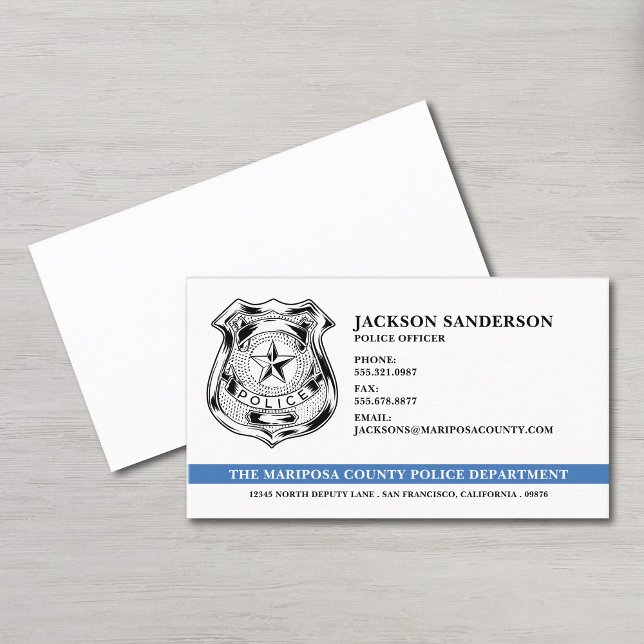 Tarjeta De Visita Logo del Departamento de Policía (Police Officer Department Law Enforcement Logo Business Card)