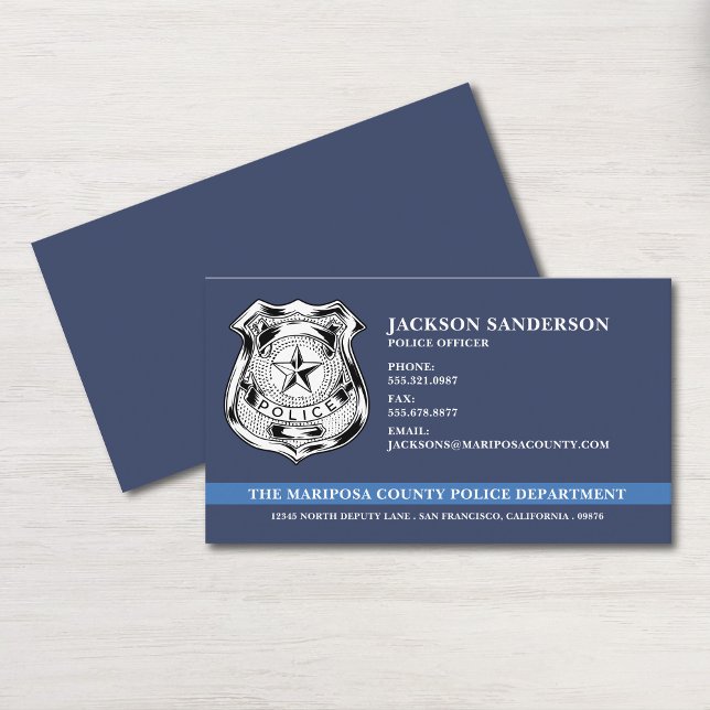 Tarjeta De Visita Logo del Departamento de Policía (Police Officer Department Law Enforcement Logo Business Card)