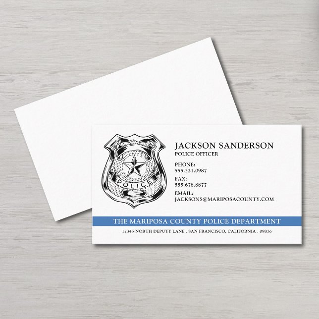 Tarjeta De Visita Logo del Departamento de Policía (Police Officer Department Law Enforcement Logo Business Card)