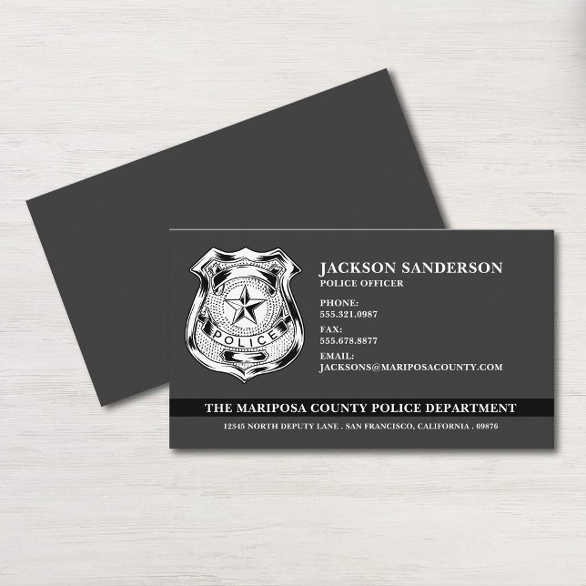 Tarjeta De Visita Logo del Departamento de Policía (Police Officer Department Law Enforcement Logo Business Card)