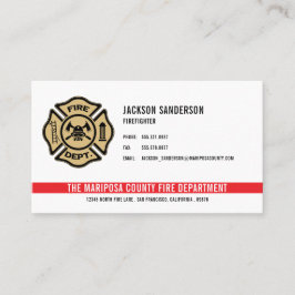 Tarjeta De Visita Logo del Departamento Personalizado de Bomberos