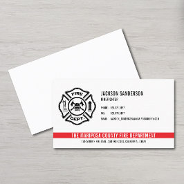 Tarjeta De Visita Logo del Departamento Personalizado de Bomberos