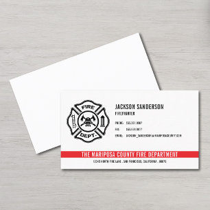 Tarjeta De Visita Logo del Departamento Personalizado de Bomberos