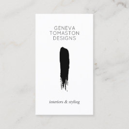 Tarjeta De Visita Logo del Diseñador minimalista de pincel negro bla