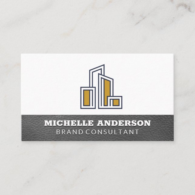 Tarjeta De Visita Logo del edificio moderno de la ciudad (Anverso)