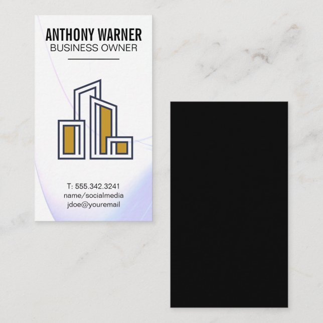 Tarjeta De Visita Logo del edificio moderno de la ciudad (Anverso / Reverso)