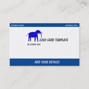 Tarjeta De Visita Logo del Elefante Azul