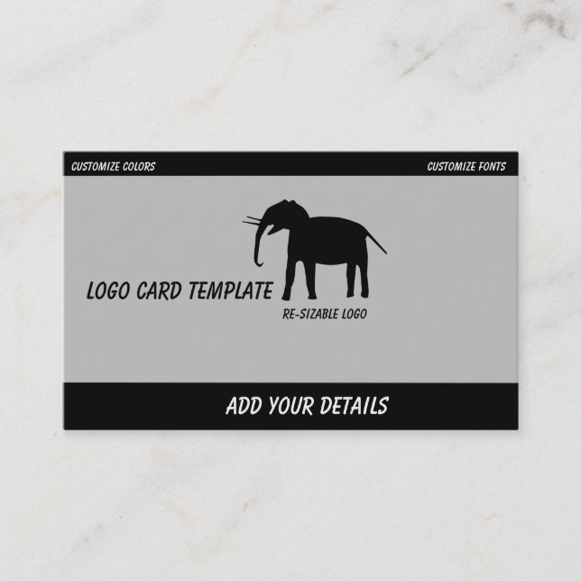 Tarjeta De Visita Logo del Elefante Negro (Anverso)