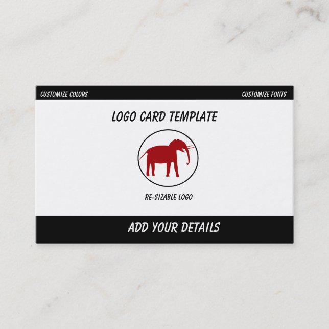Tarjeta De Visita Logo del Elefante Rojo (Anverso)