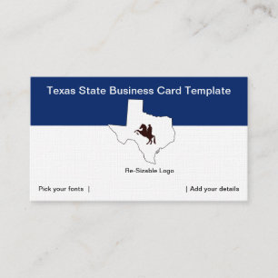 Tarjeta De Visita Logo del Estado de Texas Cowboy