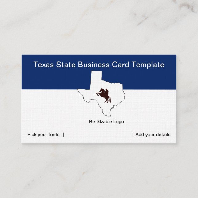 Tarjeta De Visita Logo del Estado de Texas Cowboy (Anverso)
