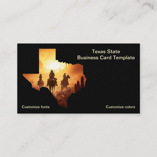 Tarjeta De Visita Logo del estado de Texas Cowboys (Anverso)